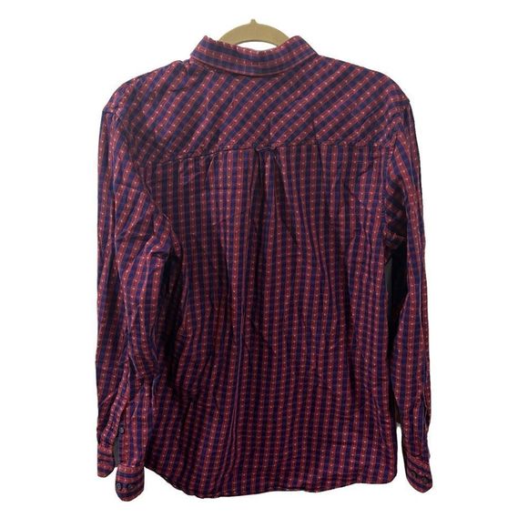 Ben Sherman Size Medium Red Blue Button Down Dress Shirt - Picture 5 of 8